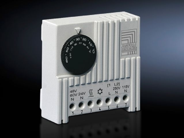 SK3110000 Rittal air conditioner thermostat cabinet internal temperature controller width 71 height 71 depth 33.5 adjustment range 5°C-60°C rated working voltage 24V-230V DC 24V-60V--Manufactured by Rittal in Germany-Rittal cabinet air conditioner maintenance Rittal electric cabinet Rittal busbar Rittal fan Rittal after-sales SK3110.000