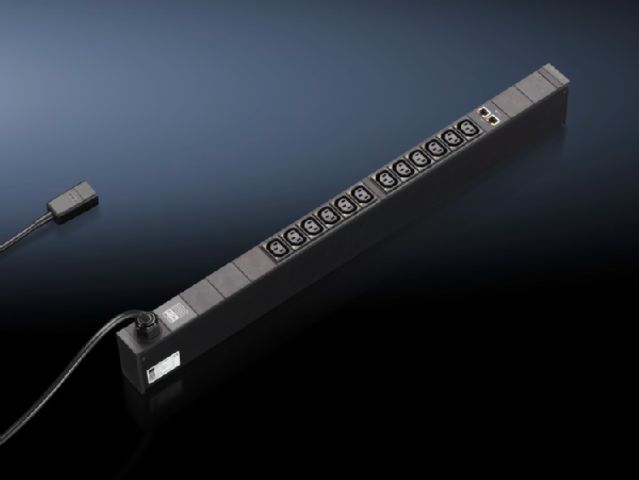 DK7955901 Rittal enclosures Slave PDU international, managed version Width 44mm Depth 85mm Length 775mm 12xC13, black,C20 ,1~,16A - Rittal air conditioning Rittal electric cabinet Rittal busbar Rittal fan Rittal PDU DK7955.901