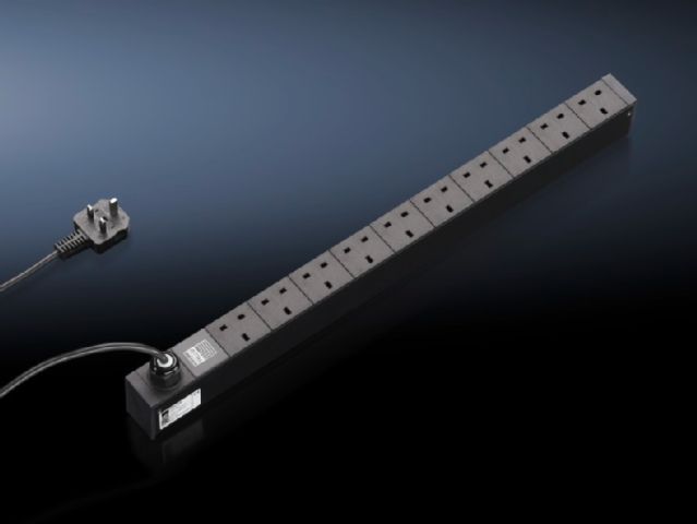 DK7955512 Rittal enclosures PDU UK, basic version Width 44mm Depth 62mm Length 640mm 10xBS 1363, black,UK ,1~,13A - Discontinued Replacement model DK7979812/DK7979.812 - Rittal air conditioning Rittal electric cabinet Rittal busbar Rittal fan Rittal PDU DK7955.512