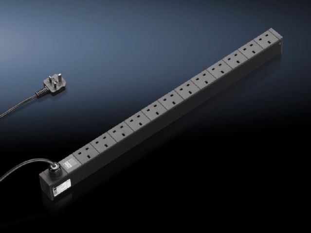 DK7955513 Rittal enclosures PDU UK, basic version Width 44mm Depth 62mm Length 745mm 12xC13, black,UK ,1~,13A - Discontinued Replacement model DK7979812/DK7979.812 - Rittal air conditioning Rittal electric cabinet Rittal busbar Rittal fan Rittal PDU DK7955.513