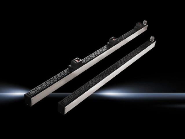 DK7955541 Rittal enclosures PDU international, managed version Width 44mm Depth 85mm Length 1515mm 16xBS 1363, 4xC19, black, CEE ,1~,16A - Rittal air conditioning Rittal electric cabinet Rittal busbar Rittal fan Rittal PDU DK7955.541