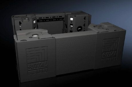 VX8620001 Rittal cabinet base corner connector, 100mm high, for cabinets 400mm wide, suitable for VX, TS, TS IT, SE, CM, TP, PC, IW, TE. Discontinued; replacement for VX8640001/VX8640.001-Rittal cabinets/Rittal air conditioning/Rittal electric cabinet/Rittal fan/Rittal PDU/rittal-VX8620.001