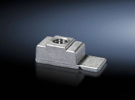 TS4163000 Rittal enclosure captive nut (M8 thread) for rectangular system holes (12.5x10.5mm); compatible with Rittal enclosures and rails; features a snap-off insertion aid; made of die-cast zinc-Rittal cabinet/Rittal air conditioning/Rittal electric cabinet/Rittal fan/Rittal PDU-TS4163.000